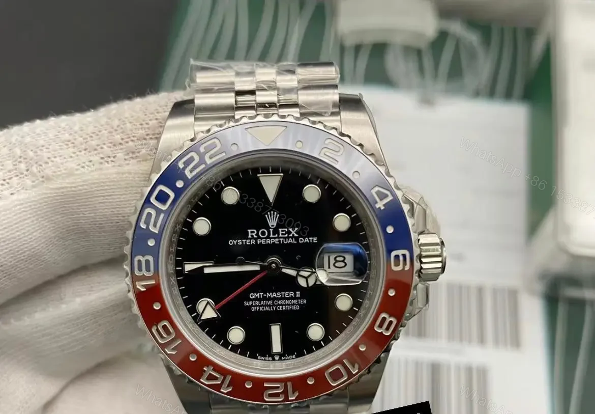 View 7 of Swiss Clone Replica Rolex GMT Master PEPSI Jubilee