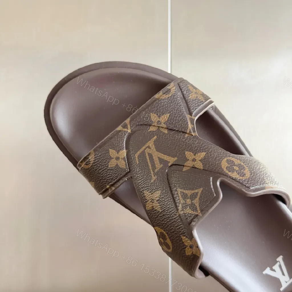View 8 of Brown Monogram Sandals: Signature Straps, All-Day Comfort
