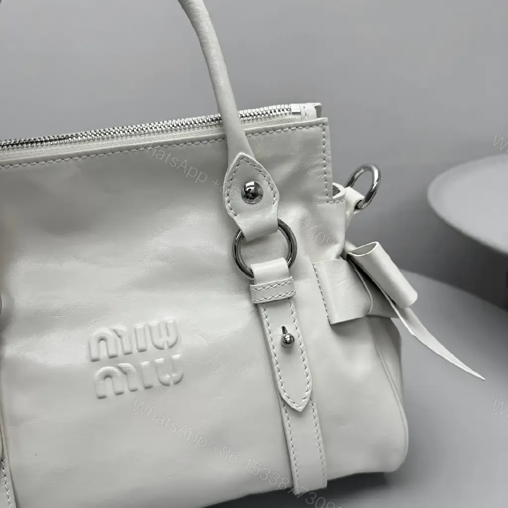 View 8 of Soft-Glossed Leather Satchel, Subtle Shine, Everyday Luxury Bag