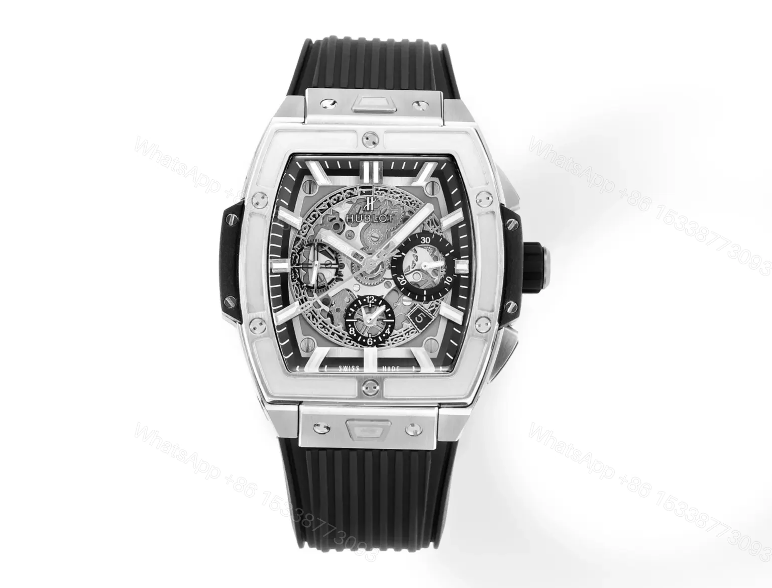 HB Factory Hublot Spirit Big Bang Silver Chronograph Watch — view 1