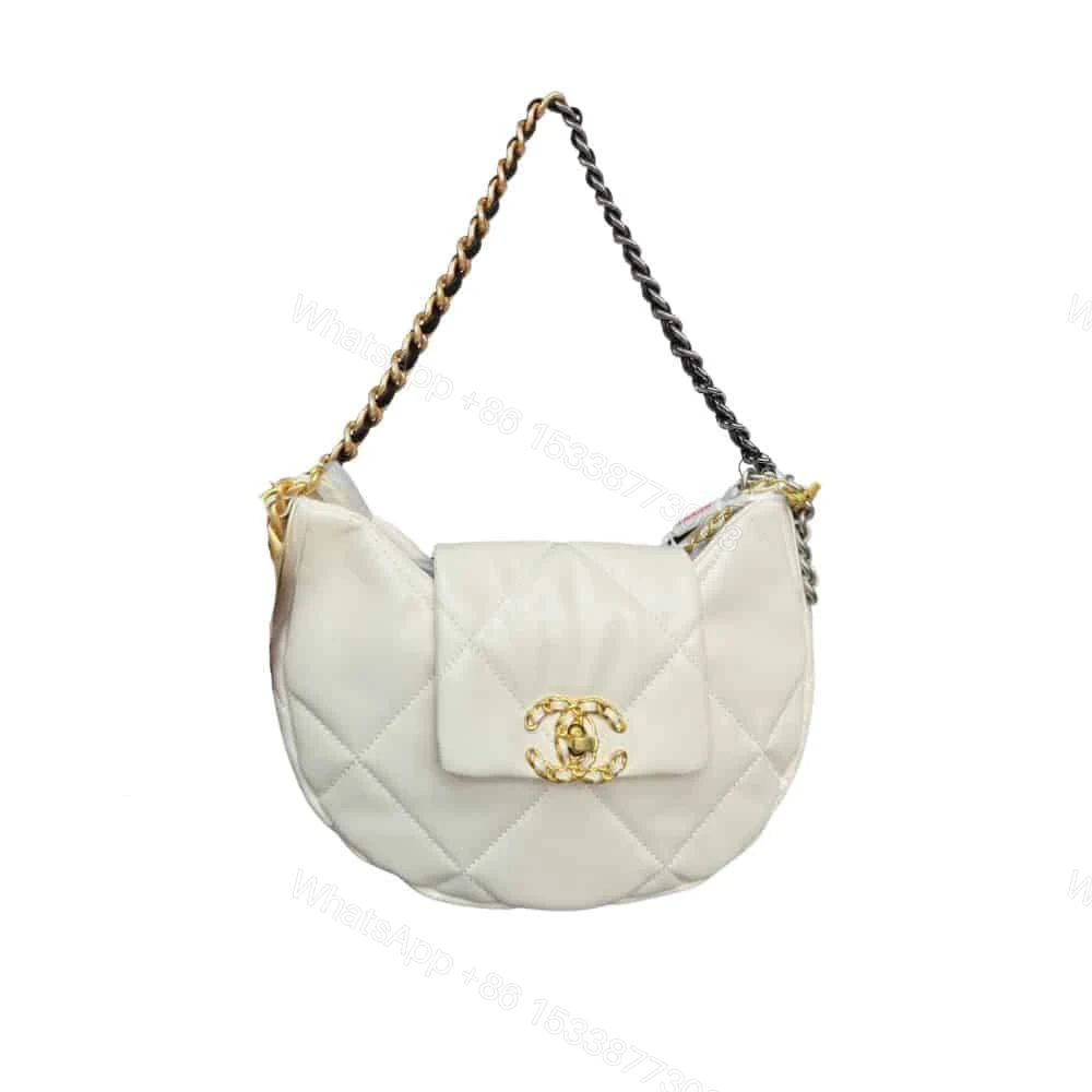Chanel 19 Hobo Bag Mixed Metal Hardware White 28Cm — view 1