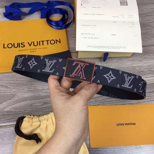 View 2 of LOUIS VUITTON BELT METROPOLE MONOGRAM UPSIDE DOWN INK NAVY – B132
