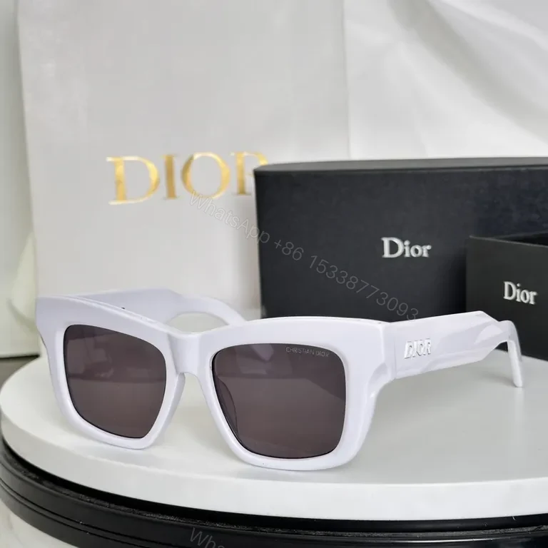 View 6 of Bold Block-Frame Sunglasses with Monogram Detailing