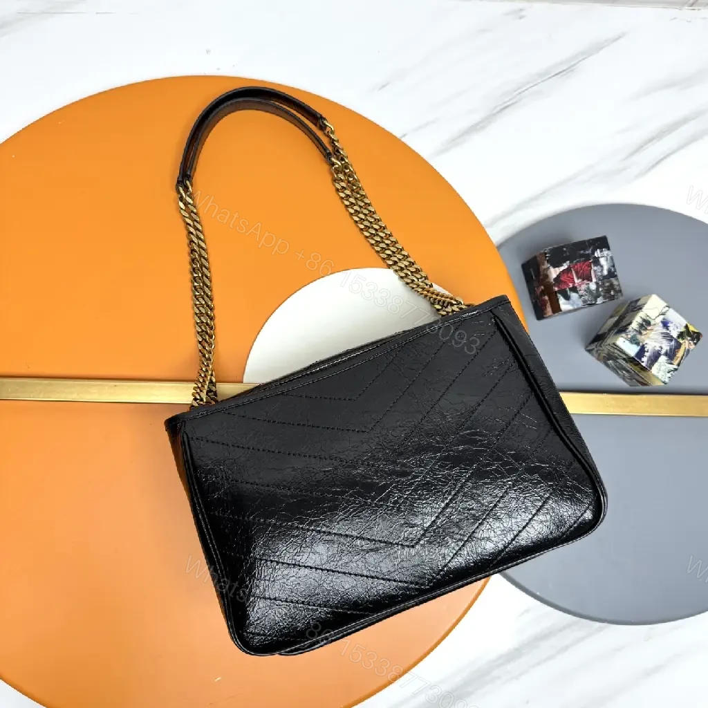 View 5 of Chic Black Quilted Leather Shoulder Bag with Gold Hardware