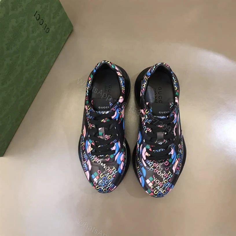 View 6 of Gucci x The North Face Rhyton Low Top Sneakers In Black – GC126