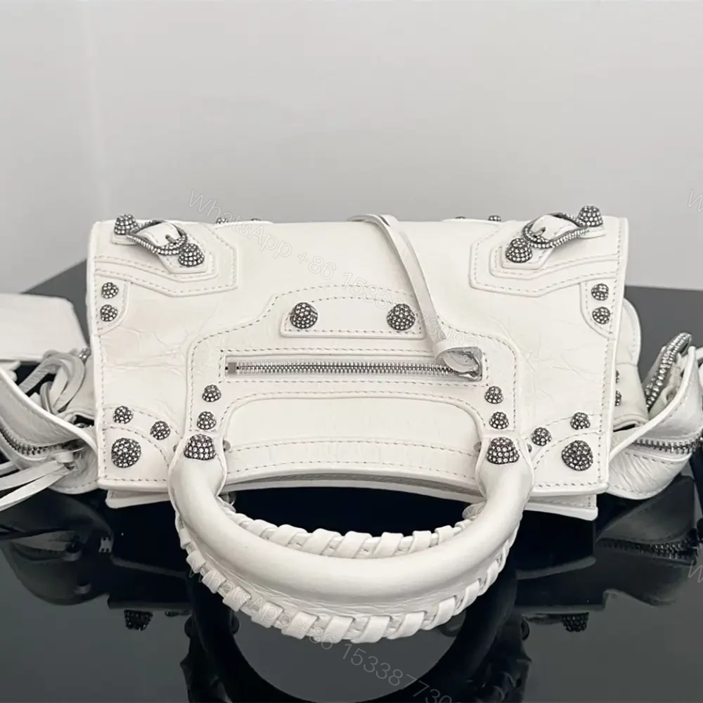 View 7 of 高仿Balenciaga*NeoCagole系列機車包白色