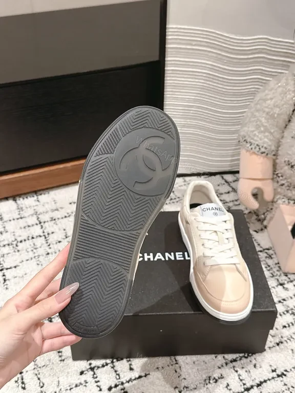 View 2 of Chanel-Inspired Leather Sneakers: Subtle Luxury Comfort