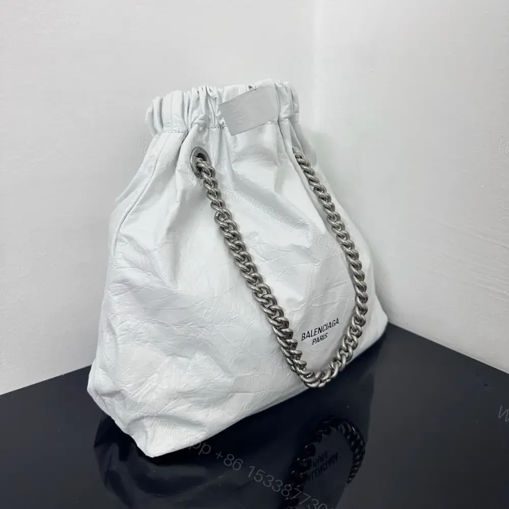View 3 of 高仿Balenciaga2023Crushtote褶皺牛皮手拎袋小號