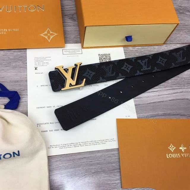 View 9 of LOUIS VUITTON INITIALES 40MM REVERSIBLE MONOGRAM CANVAS BELT – B112