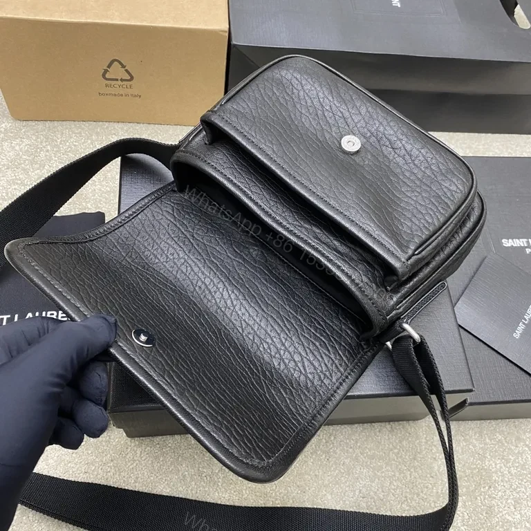View 4 of Chic Saint Laurent Compact Leather Crossbody Bag