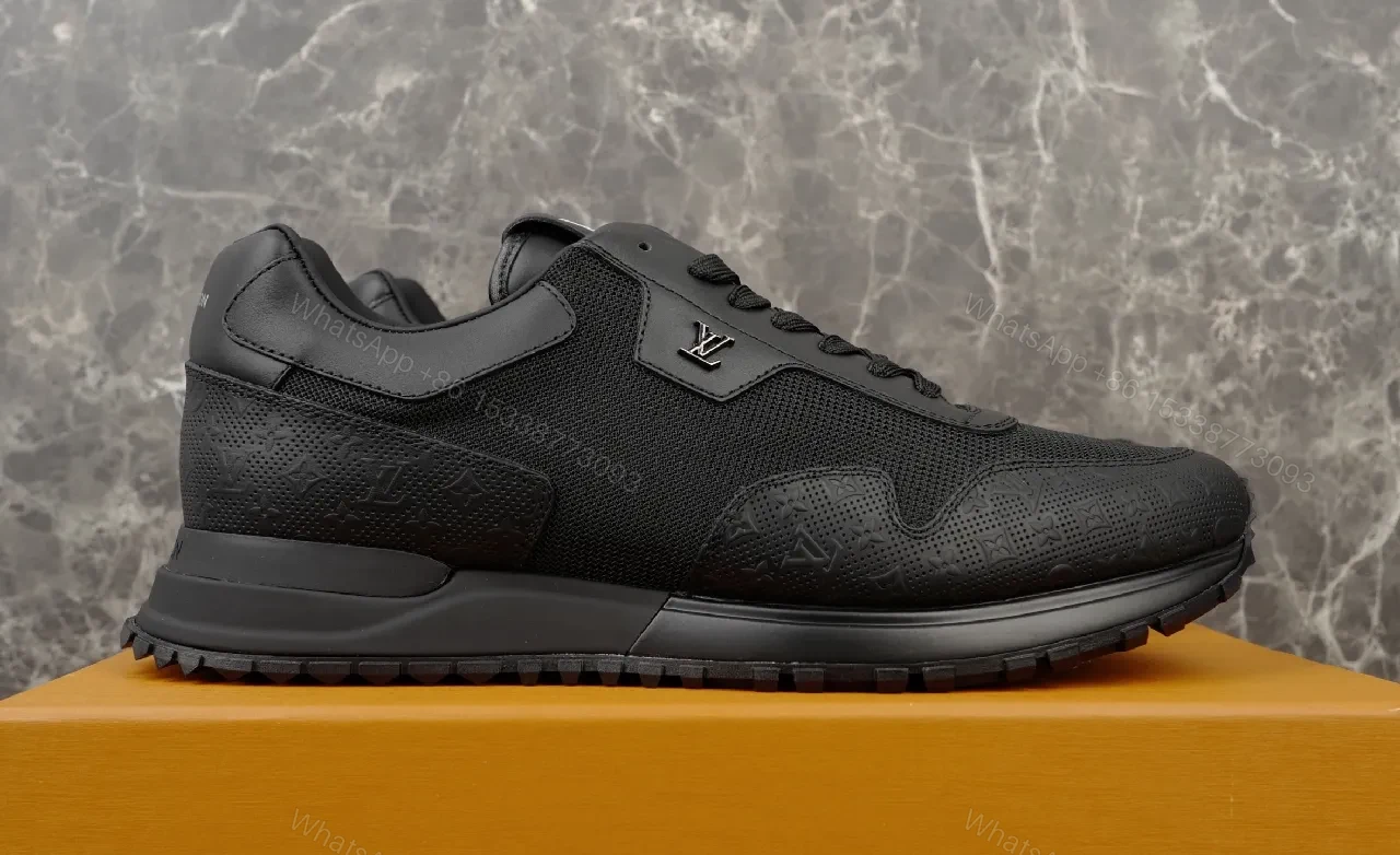 View 5 of Black Textured Sneakers: Subtle LV-Inspired Luxury Comfort
