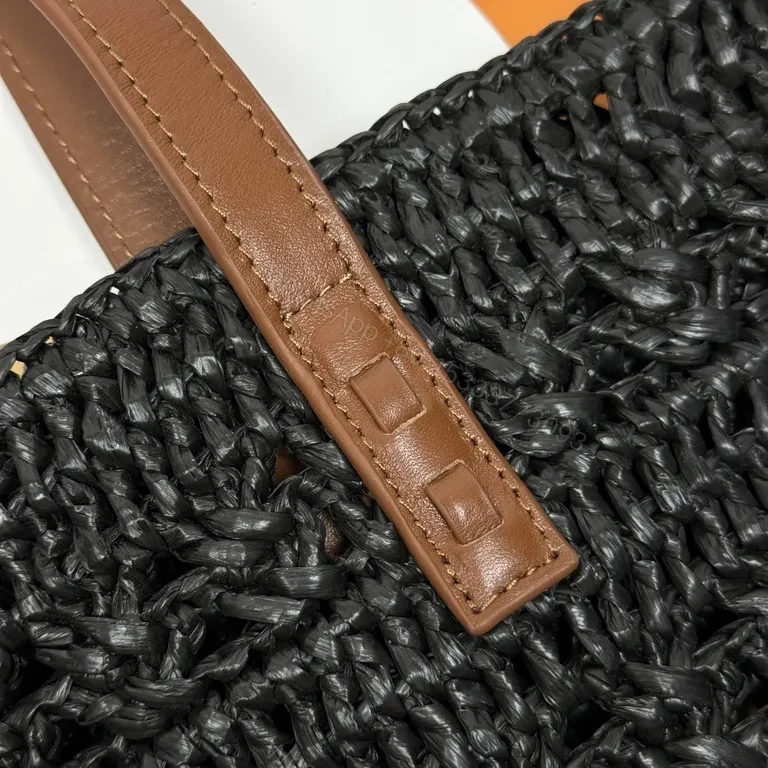 View 2 of Textured Crochet Tote: Luxury YSL-Inspired Hardware Bag