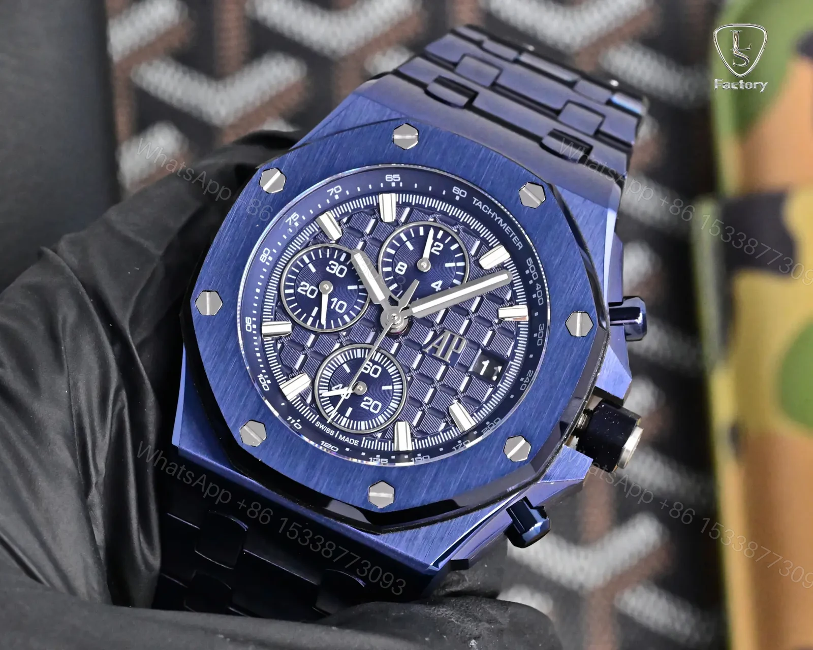 View 3 of Audemars Piguet Royal Oak Offshore 26470 Watch 42MM Deep Blue Dial Blue Ceramic Bezel Strap Ultimate Edition AP-ROO-26470-DBLU-CER-42