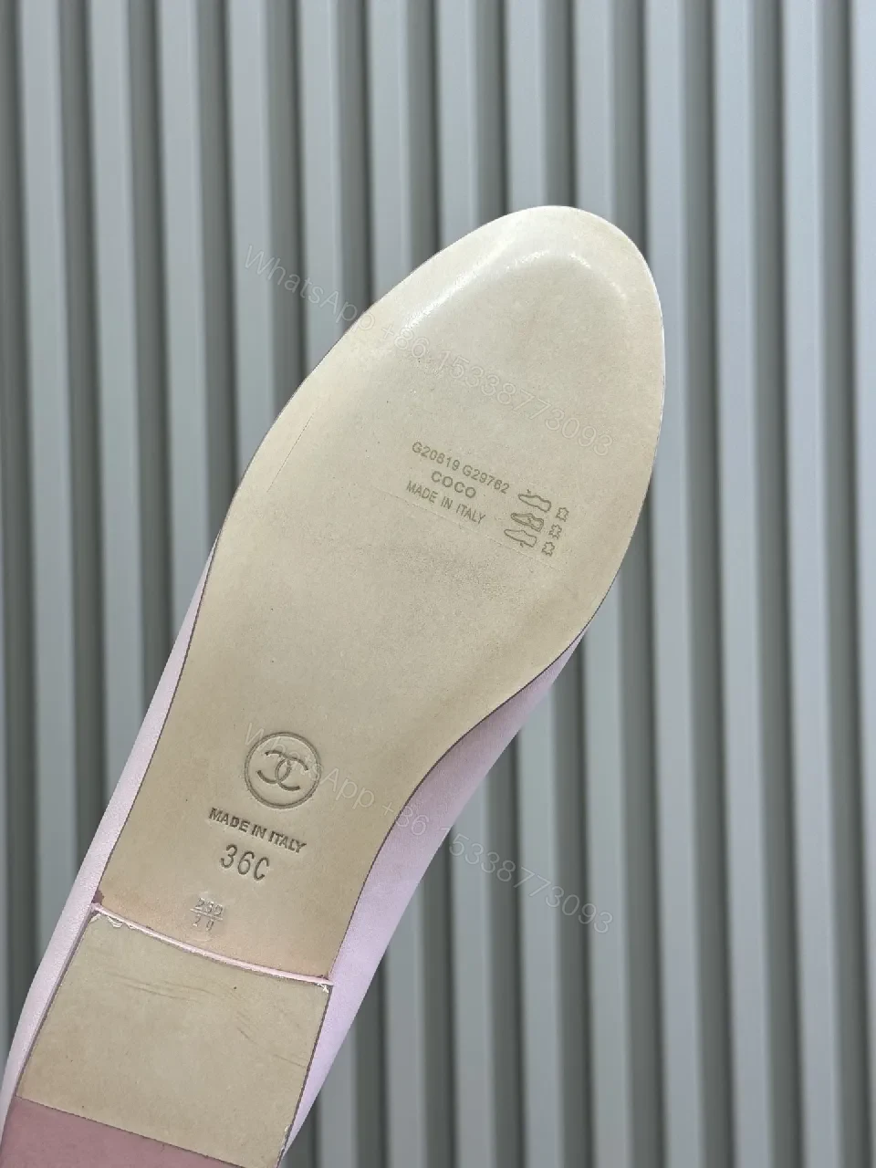 View 2 of Soft Pink Leather Ballet Flats with Quilted Accent and Bow