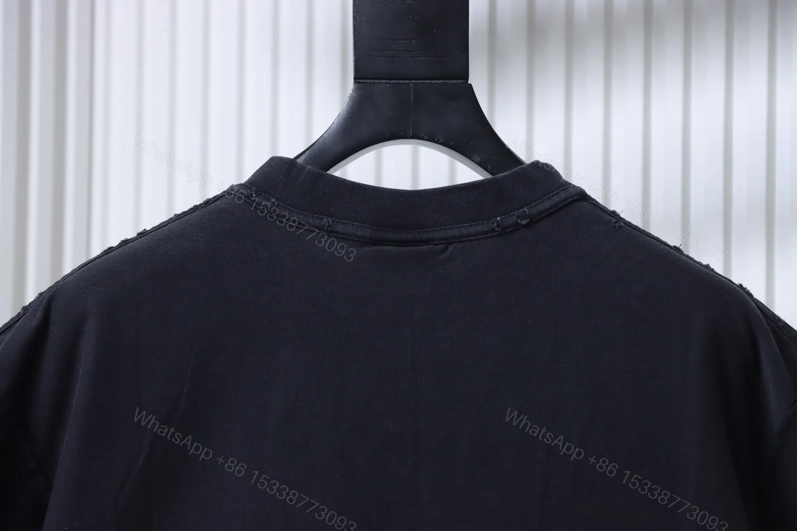 View 3 of Balenciaga Clothes 25SS Patch Embroidered Slogan Washed Short-Sleeve T-Shirt