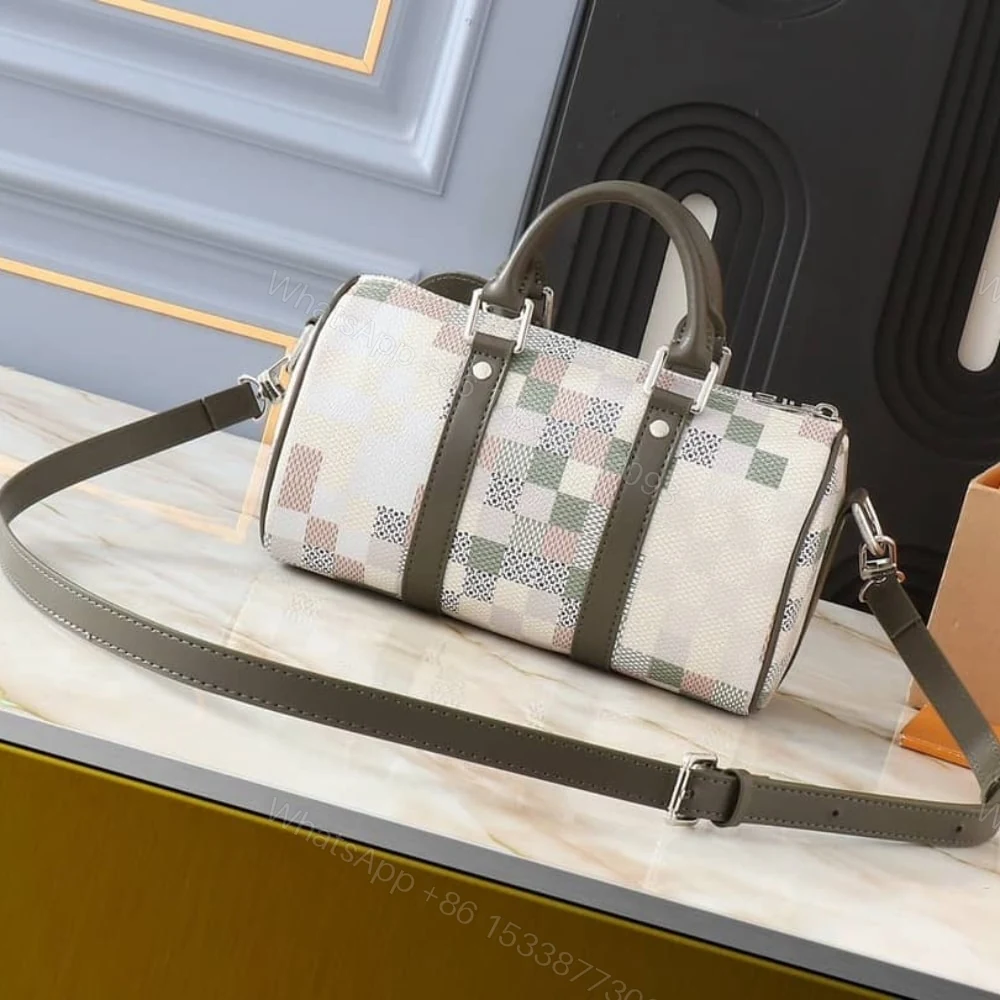View 4 of Louis Vuitton Keepall 25 Snakoflage Damier Green 25Cm