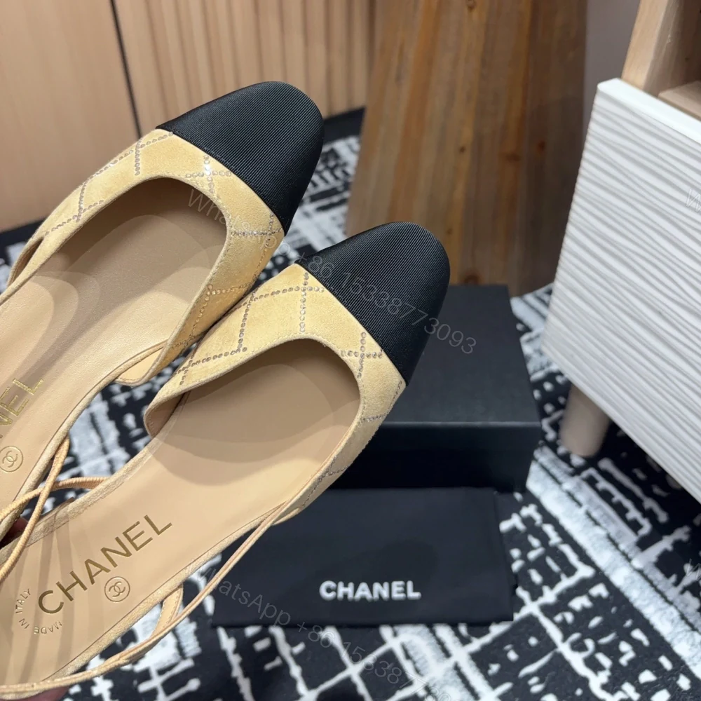 View 4 of 高仿Chanel*25C系列G31330小羊皮休閒平底鞋黃色2CM免檢版