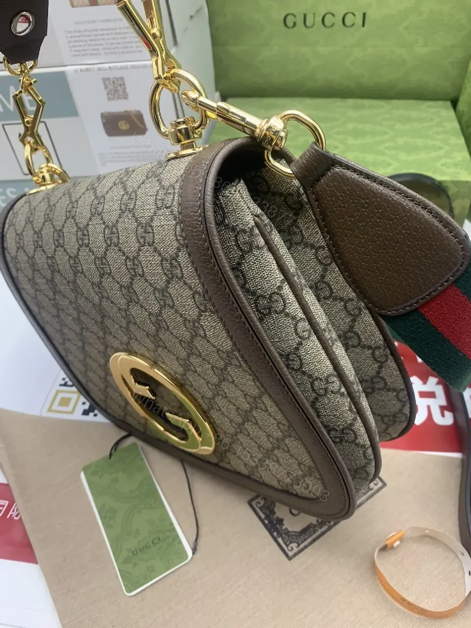 View 4 of Gold Hardware GG Supreme Shoulder Bag - Everyday Luxury Tote