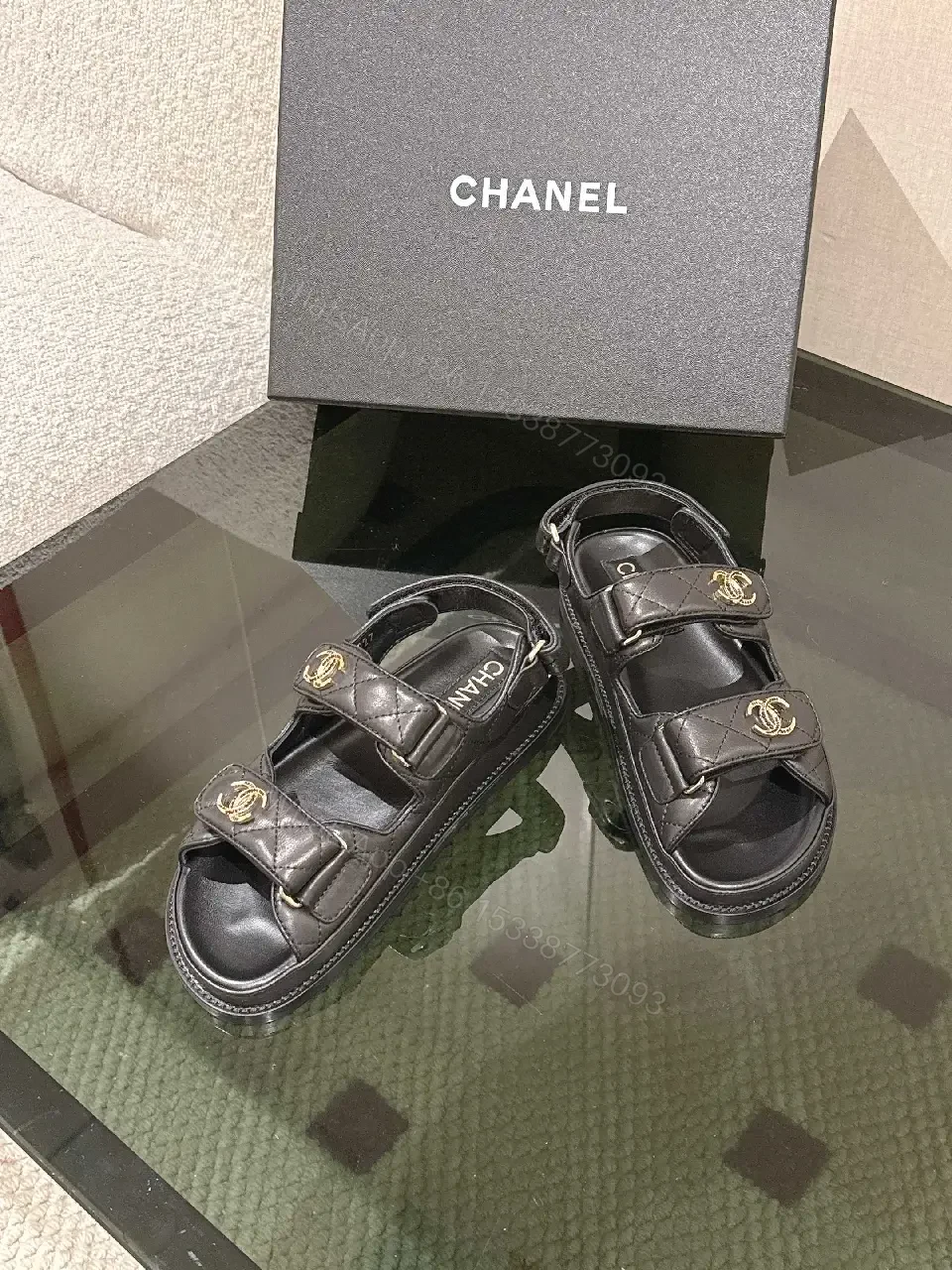 View 5 of Gold-Accent Leather Sandals: Luxury Designer-Inspired Comfort