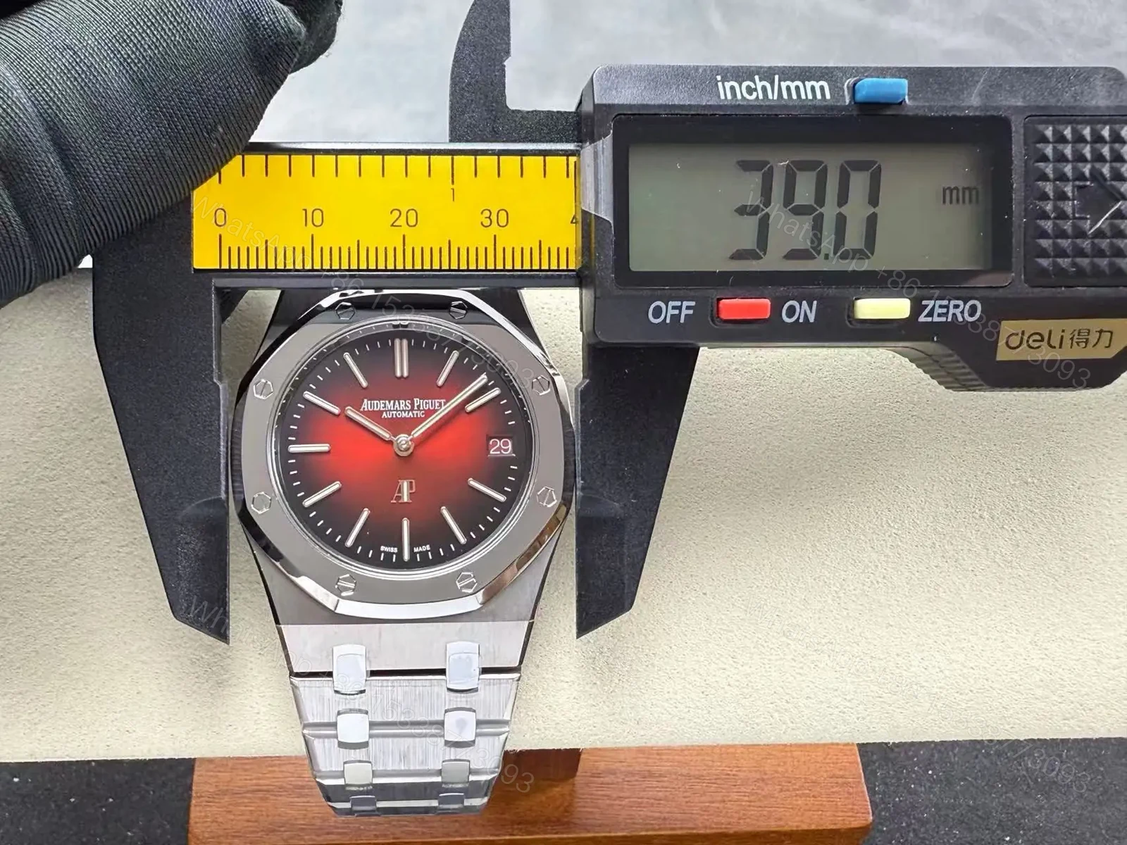 View 7 of Replica Audemars Piguet Royal Oak Jumbo Extra-Thin Red Dial