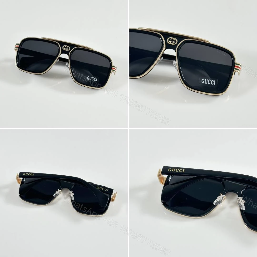 View 2 of First Copy Gucci Aviator Sunglasses Silver Frame Grey Lens