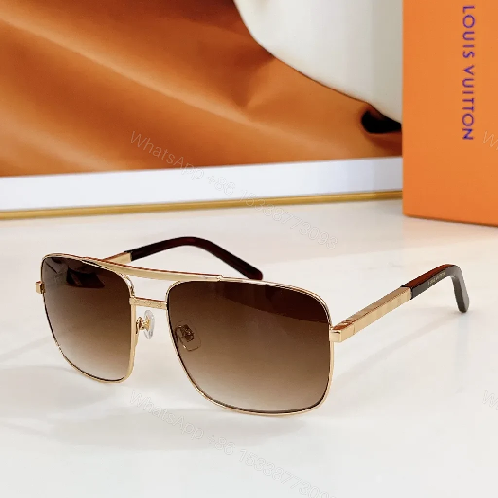 View 3 of Gold-Tone Monogram Sunglasses: Signature Luxe Statement