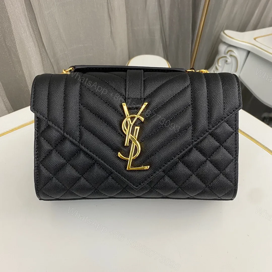 View 2 of Saint Laurent Envelope Bag Small Black