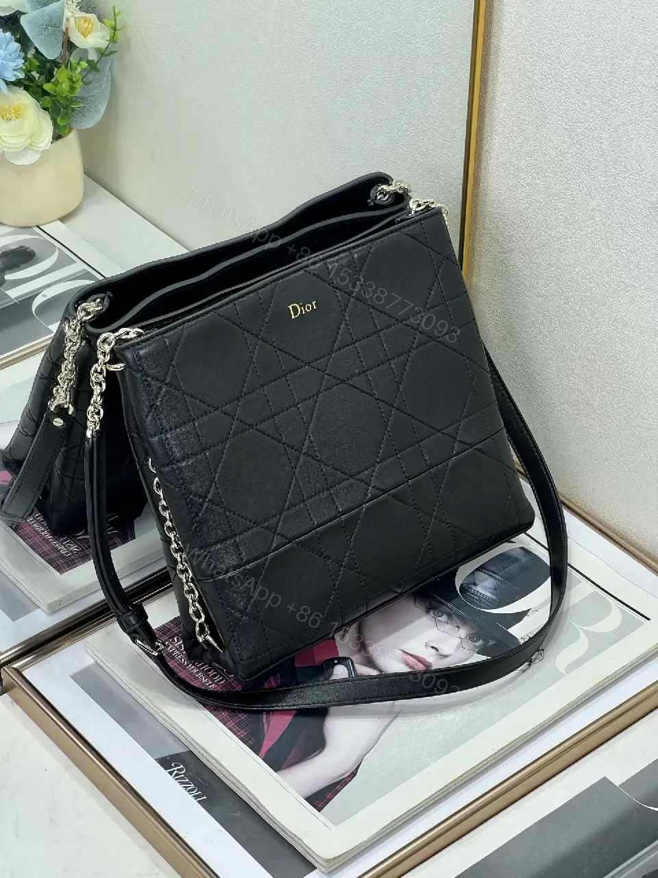 View 8 of Quilted Leather Crossbody: Structured Iconic Style Bag