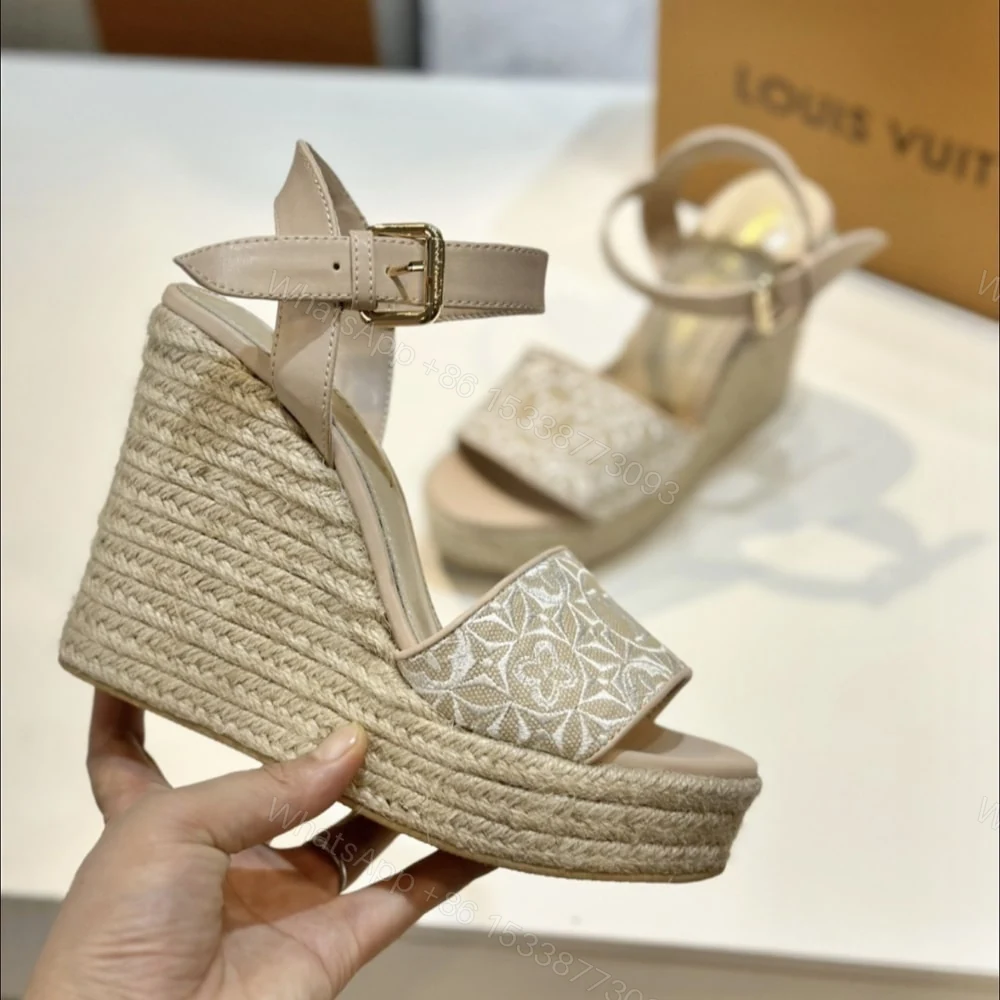 View 5 of LOUIS VUITTON HELIOS WEDGE ESPADRILLE BEIGE 1AHLL6