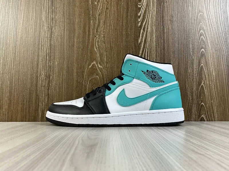 Color Blocked Elevate High-Tops: Leather, Turquoise Accent sneakers — view 1