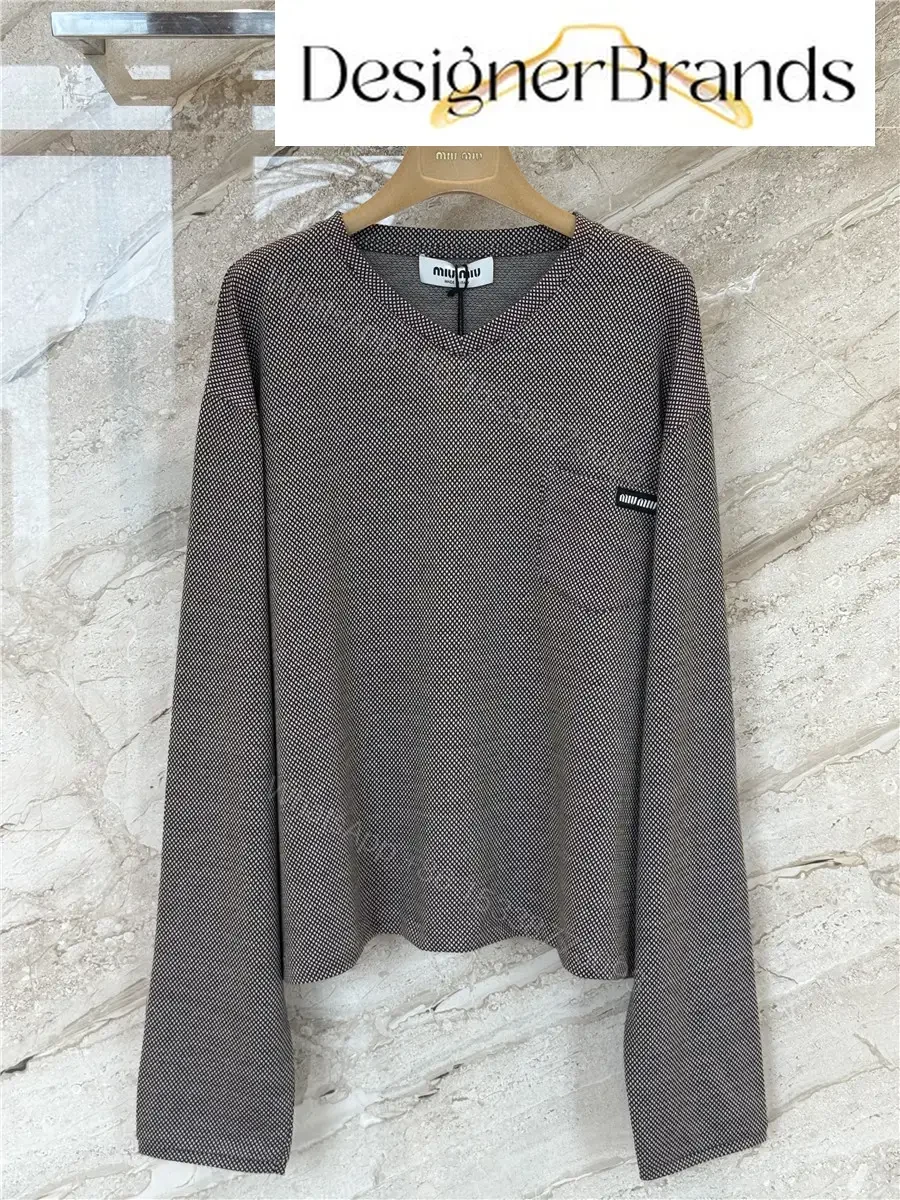 View 6 of Miu Miu Jacquard Jersey Long-Sleeved T-Shirt