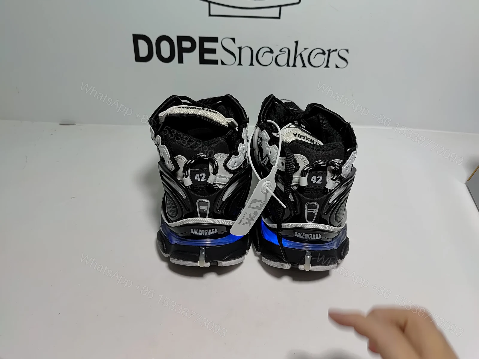 View 4 of Balenciaga RUNNER LED SNEAKER IN BLACK AND WHITE