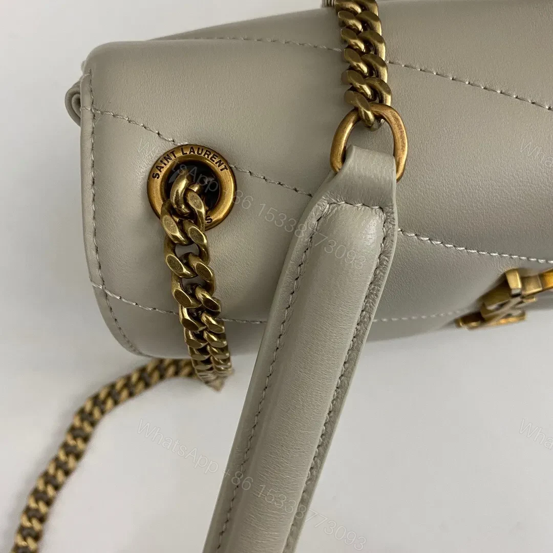 View 5 of YSL Loulou medium in Matelassé Lambskin White
