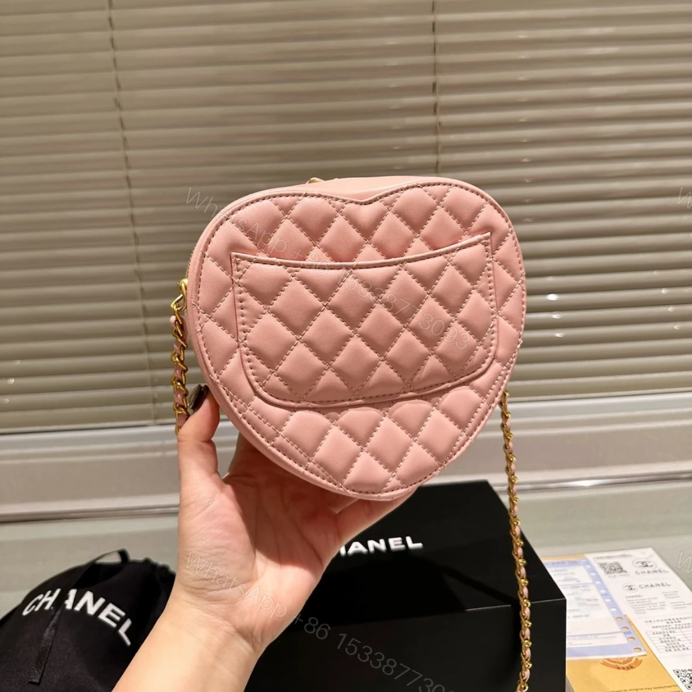 View 6 of Chanel Heart Bag Gold Tone Metal Light Pink 16Cm