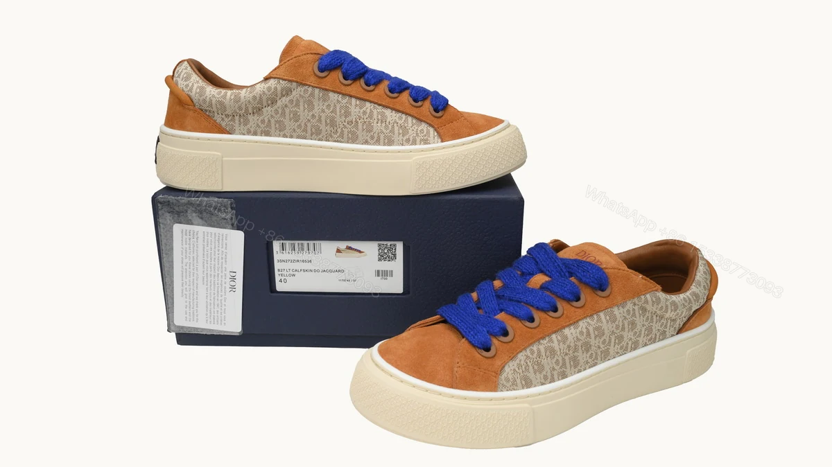 View 2 of Dior B33 Sneakers Release Brown Blue 3SN272 ZIR1 6536