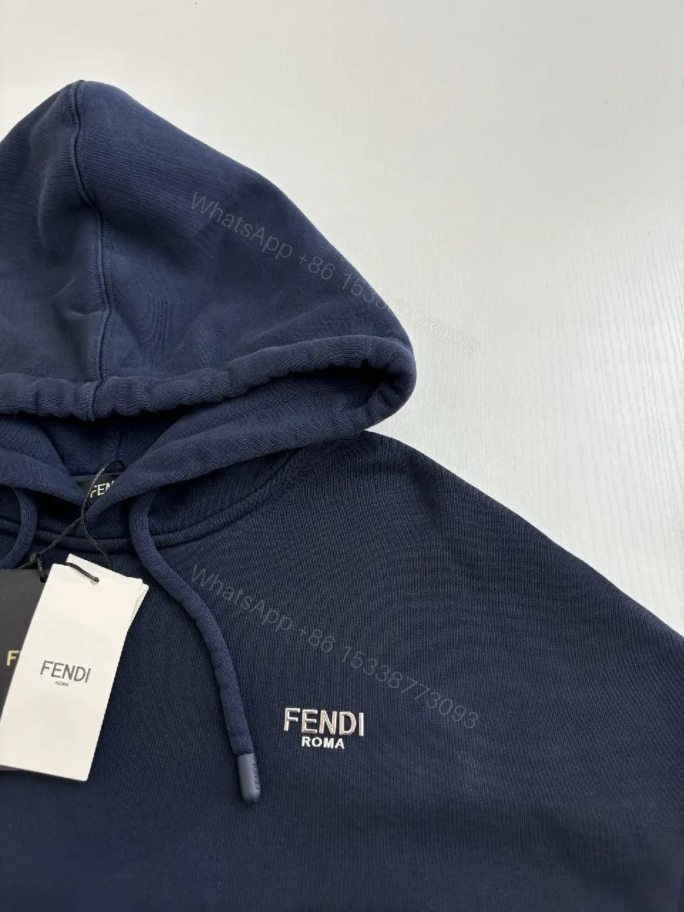 View 7 of Covert Navy Cotton-Blend Hoodie: Elevated Everyday Essential