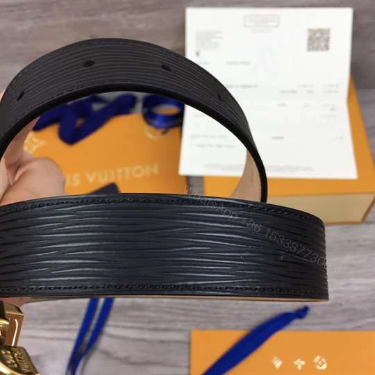 View 3 of LOUIS VUITTON BLACK EPI LEATHER ESSENTIAL V BELT – B125