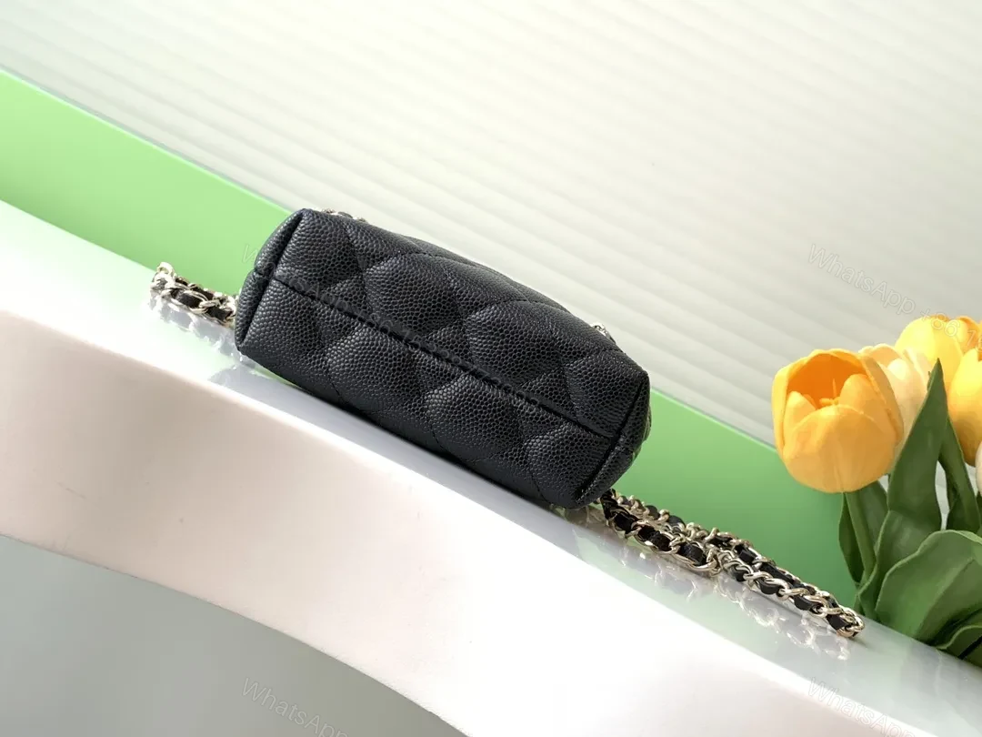 View 4 of Small-Structured Quilted Bag with Iconic Chain Strap