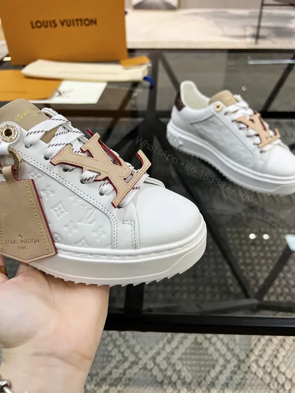 View 5 of Bold White Leather LV Sneaker â€“ All-Day Comfort, City Style