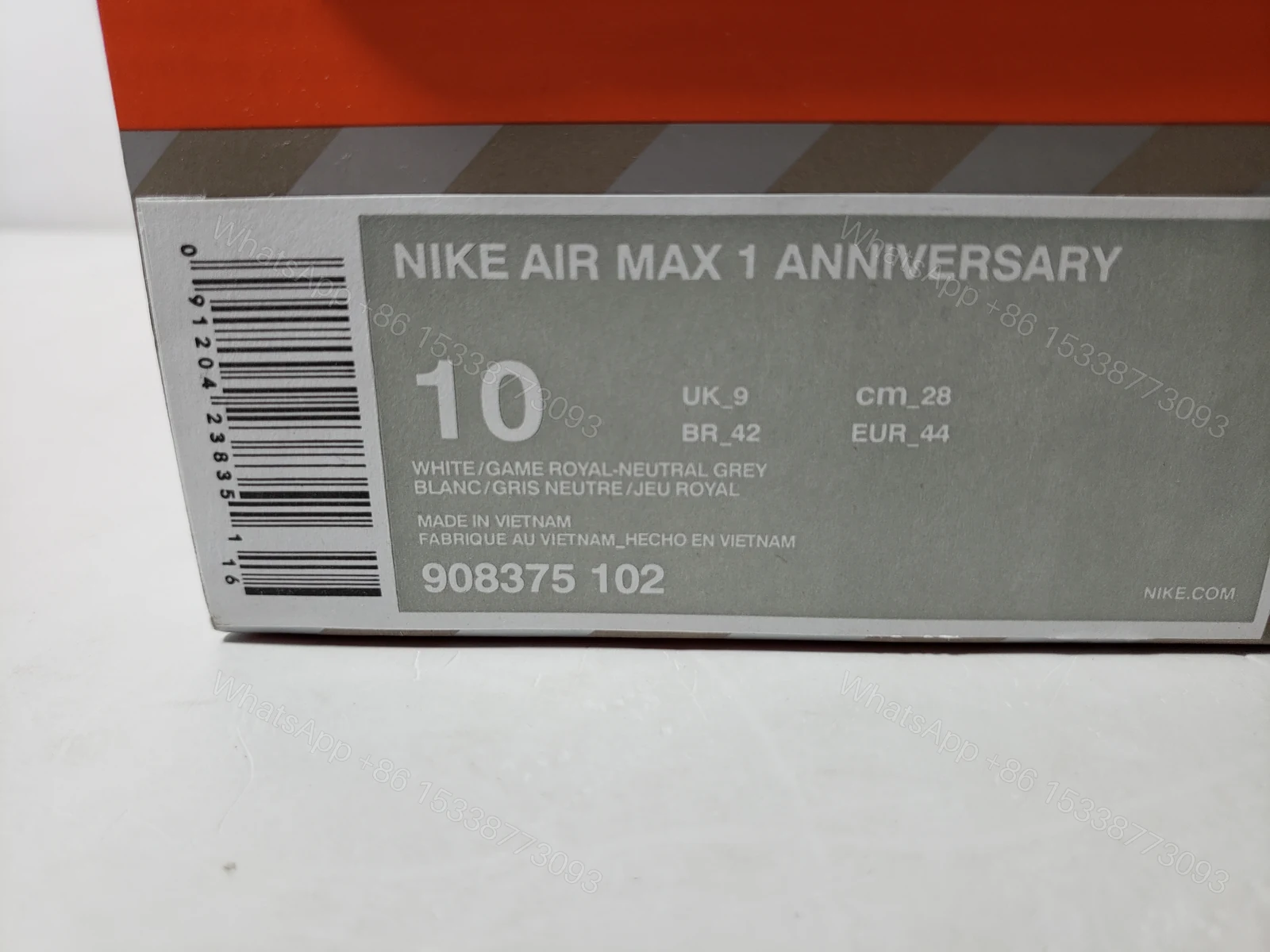 View 5 of Nike Air Max 1 Anniversary "Royal Blue" 908375-102