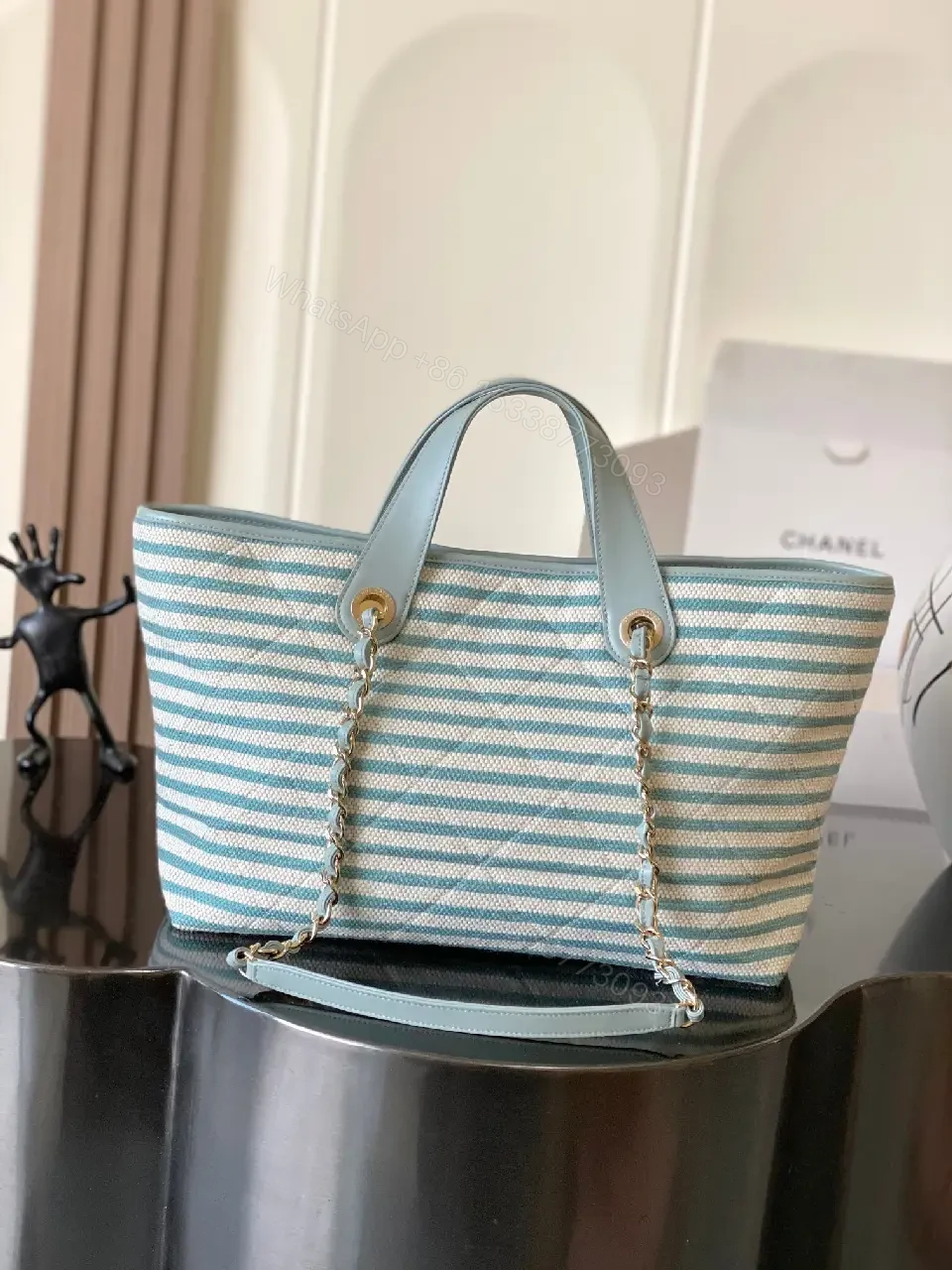View 2 of Coastal Striped Tote: Premium Everyday Chic Carry-All