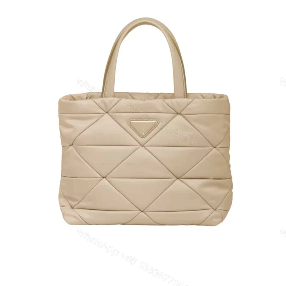 Prada Re Nylon Padded Tote Bag Beige 23Cm — view 1
