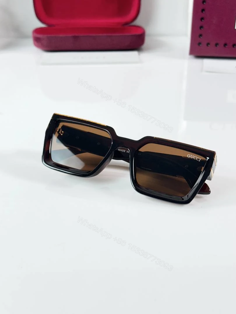 View 3 of First Copy Gucci 02 Gold Brown Sunglasses