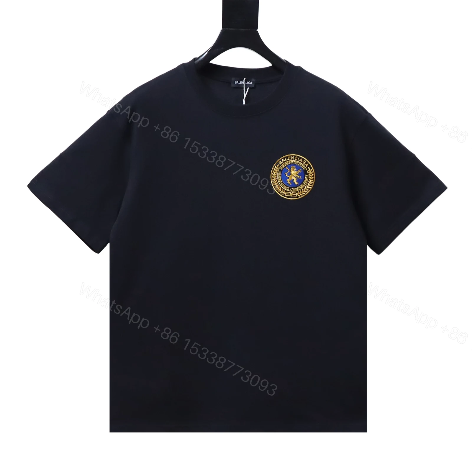 View 8 of Balenciaga Clothes 26SS Chest Crest Embroidered Short-Sleeve T-shirt black