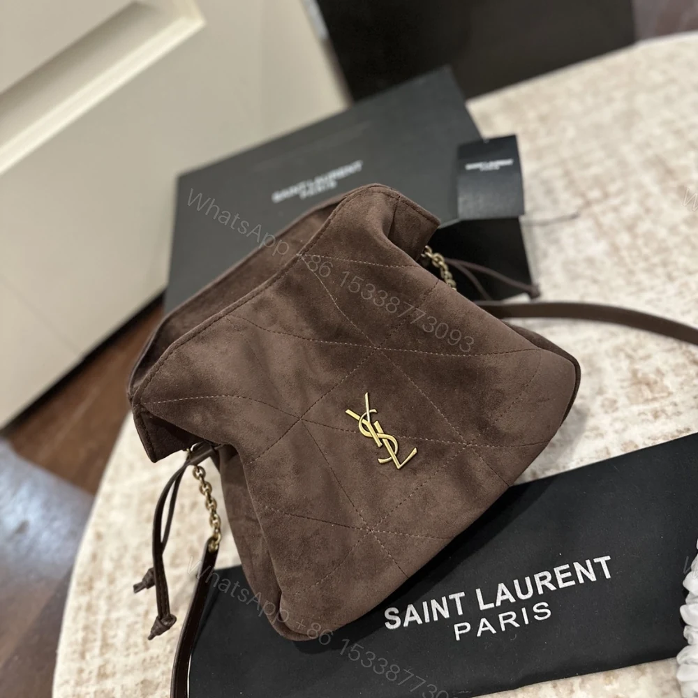 View 2 of Saint Laurent Jamie Shoulder Pouch In Dark Brown 26Cm