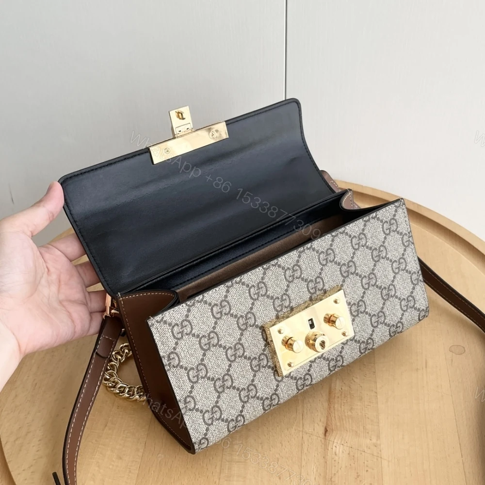 View 7 of Gucci Padlock Small Shoulder GG Supreme Canvas Black 22Cm ‎735103 KLQJG 9785