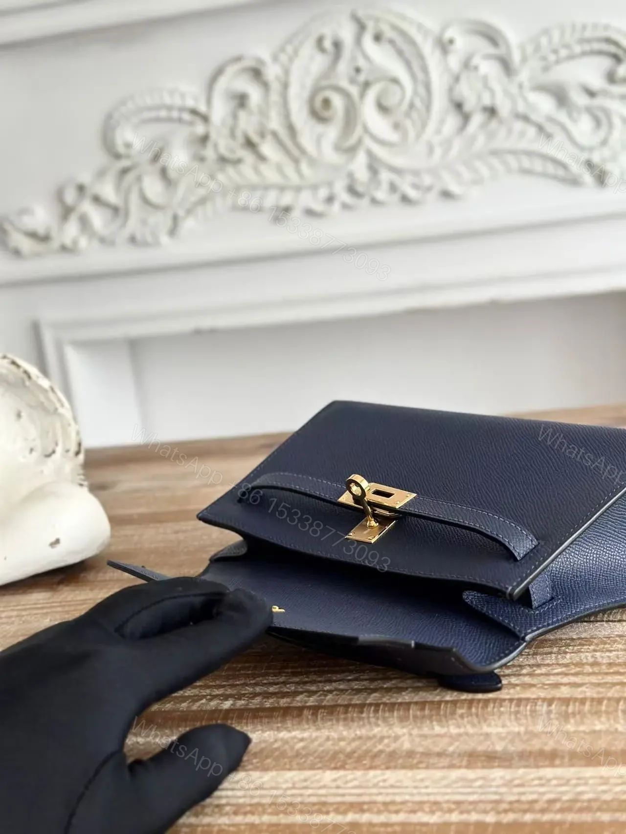 View 5 of HN MINI POCHETTE 22 IN NAVY BLUE
