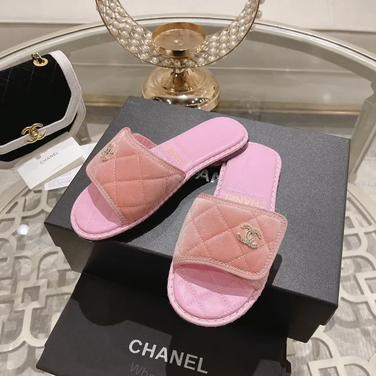 View 5 of Pink Quilted Slider Sandals - Luxe Resort Ready Slides