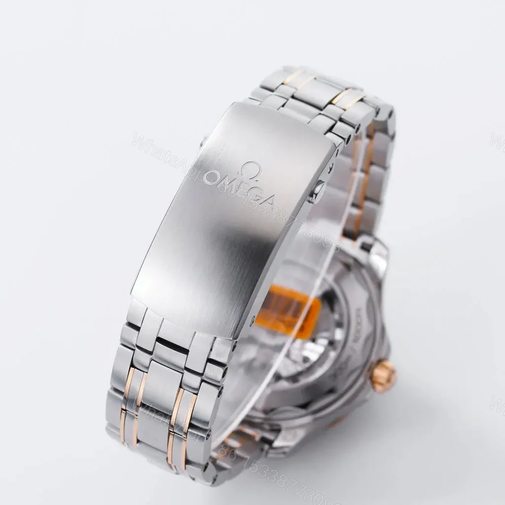 View 7 of Omega Seamaster 300M Series Blue Dial with Stainless Steel and Rose Gold Bracelet 42MM Case Custom 8800 Movement