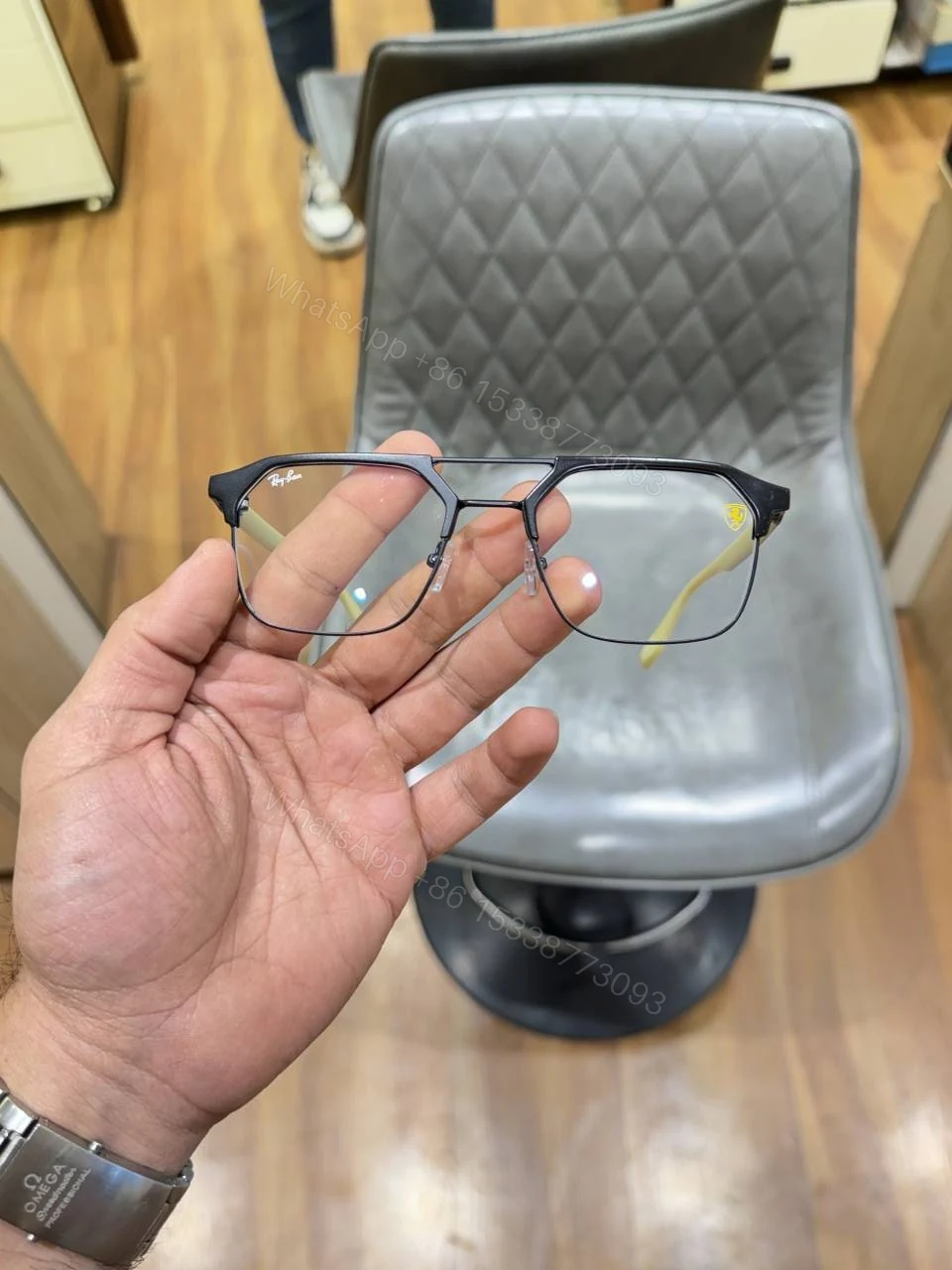 View 3 of First Copy RayBan 04 Black Yellow Premium Sunglasses Luxury UV Protected Eyewear